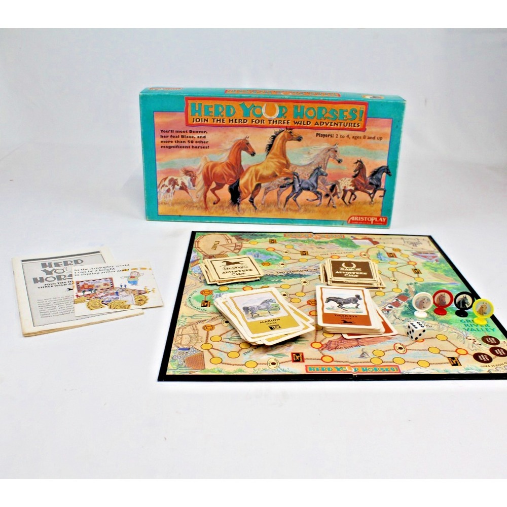 Aristoplay Boardgame Herd Your Horses! (1993 Long Box Ed) Box VG+/EX